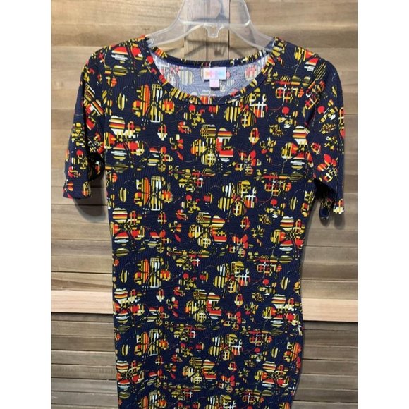 LulaRoe Tropical Floral Print T-Shirt Dress Women’s Size Small - Picture 2 of 6